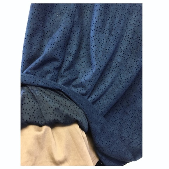 anina | Blue Suede Dress w/ Small Cut-Out Designs - Picture 8 of 8